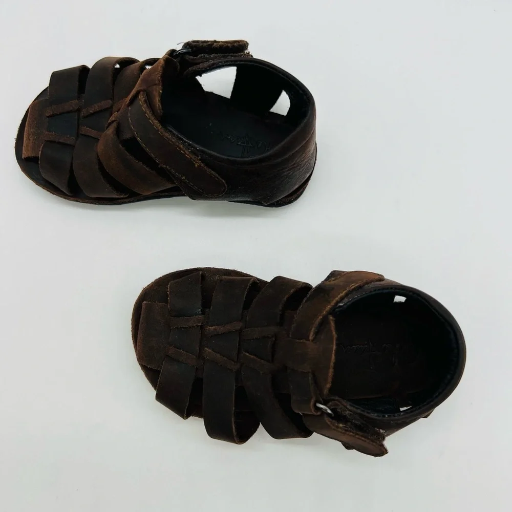 Cole Haan Dark Brown Mini Jamie Fisherman Sandals Infant Size 1